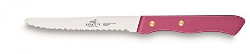 SABATIER – 6er-Set Tafelmesser SERIE 197 – 10,5 cm – Mikrogezahnte Klinge aus Edelstahl und Messingnieten – Perfekt zum einfachen Schneiden von Fleisch, Obst und Gemüse