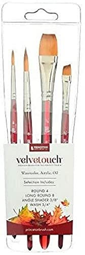PRINCETON Velvetouch - Set Professionnel 4 pinceaux