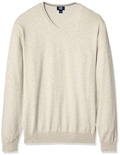 Cutter & Buck Herren Cotton-Rich Classic Lakemont Anti-Pilling V-Neck Sweater Pullover, Oatmeal Heather, 3X