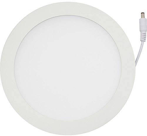 LED Deckeneinbauleuchte - 15W - warmweiss (~3000K); Runde Einbauleuchte flach, weiss