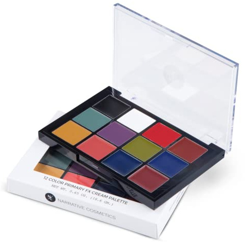 Narrative Cosmetics Primary FX Creme-Palette, 12 Farben, professionelles schnell trocknendes, wasserdichtes SFX-Make-up für die Bühne, Film, Kostüme, Cosplay