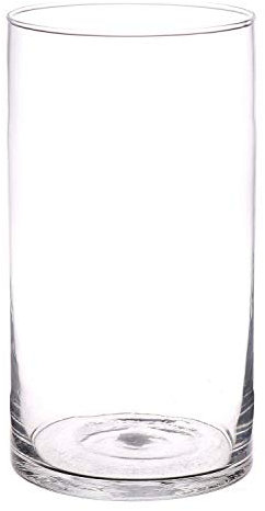 INNA-Glas Portavelas cilíndrico Sanya Air de Cristal, Transparente, 29cm, Ø15,5cm - Vaso de Cristal - Farol Decorativo