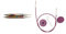 KnitPro 20421 wechselbare Nadelspitzen Symfonie Holz kurz, 3,00 mm & 10500 Nadelseil Endkappen, Nadelseil 20 cm nur f.Kurze Nadeln