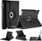 Para Apple iPad Air (1ª generación) 2013 A1474 A1475 A1476 360 grados giratorio Stand Smart Protective Cover (negro)