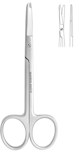 Ciseaux à point de suture 11,4 cm avec crochet délicat en forme de croissant - Parfaits pour enlever les sutures, premiers secours, formation EMS et autres instruments de qualité supérieure - Acier