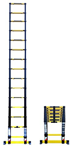 ECHELLE TÉLESCOPIQUE 4M40 avec Barre STABILISATRICE - Gamme WOERTHER GRAFITEK - Garantie 5 Ans
