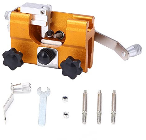 Kettensägenschärfer,Tragbar Kettensägen-Schärfvorrichtung Manueller Kettenschärfer,Einfach zu bedienender Kettenschärfer,Sägekettenschärfgerät für Alle Arten Von Kettensägen Schärfen (Gelb)