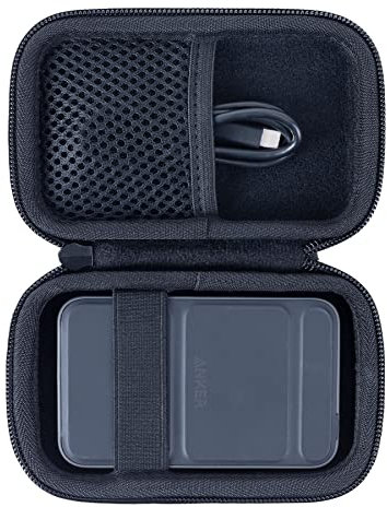 Khanka Dur Cas étui de Voyage Housse pour Anker PowerCore Magnetic 5K avec Support 5000mAh Batterie Externe Power Bank Chargeur Portable (Noir)