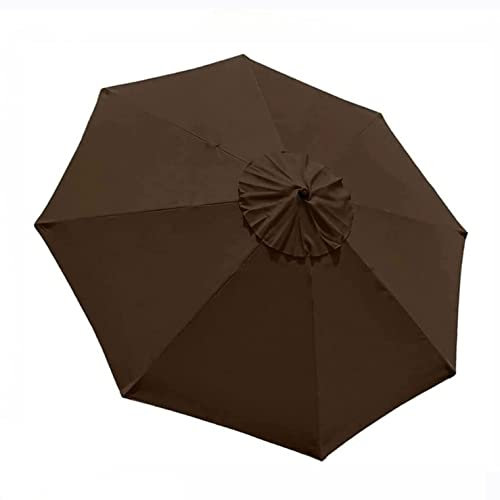 6 Rippen Sonnenschirm Ersatz Baldachin Abdeckung,2m/2.7m/3m Ersatzbezug Bespannung Für Ampelschirm Aus Polyester UV-Schutz Wasserdicht Sonnenschirm Bespannung Ersatzbezug ( Color : Brown , Size : 3M )