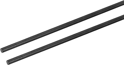 sourcing map Carbone Fibre Tige, 4mm x 300mm pour RC Avion Bricolage Outil Aile Tube Quadricoptère Bras, Paquet de 2
