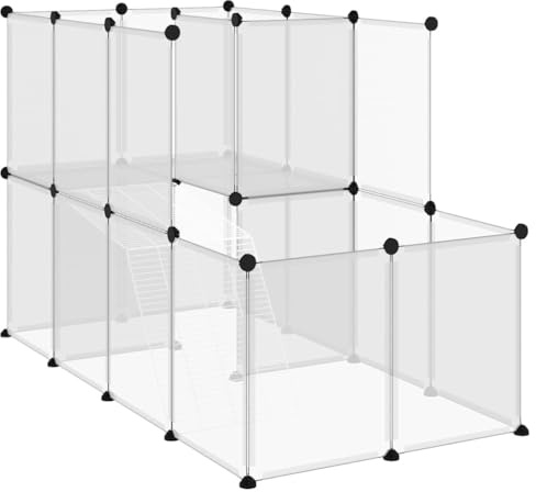 vidaXL Kleintierkäfig Transparent 142x74x93cm PP Stahl Haustierkäfig Gehege