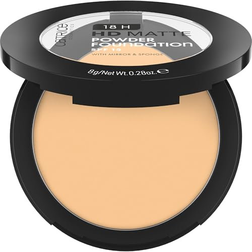Catrice Cosmetics 18H HD Matte Powder Foundation fond de teint, longue durée, matifiant, couvrant, mat (8g)
