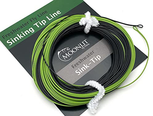 Moonlit Fliegenschnur, schwimmend, schnell sinkend, S5, Schwarz/Olivgrün (6 Watt-Linie)