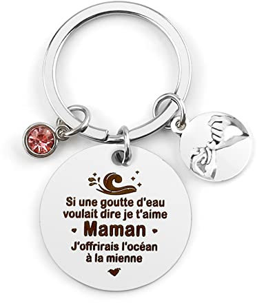 RGHSZ Cadeau Fête des Mères Personnalisé - Porte-Clef Maman Je T'aime - Idée Cadeau Anniversaire et Noël pour Maman