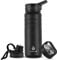 IDEUS Vacuum Insulated Water Bottle 710ml/24oz, Leak-Proof Stainless Steel Water Bottle, Double Wall Flask, Metal Sports Canteen with 2 Lids