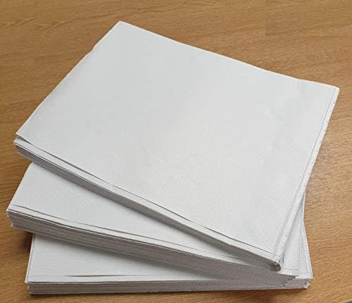 Sabco - Nappe Jetable en Papier Blanche Carrée - 50 Pièces pour Fêtes et Restauration - Idéale pour les Restaurants