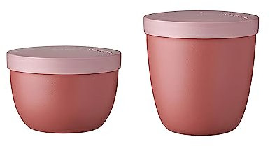 Mepal - Snackpot Duo Pack Ellipse - Praktischer Behälter zur Aufbewahrung & für Transport von Lebensmittel - Tiefkühltauglich - Spülmachinenfest - Vivid Mauve