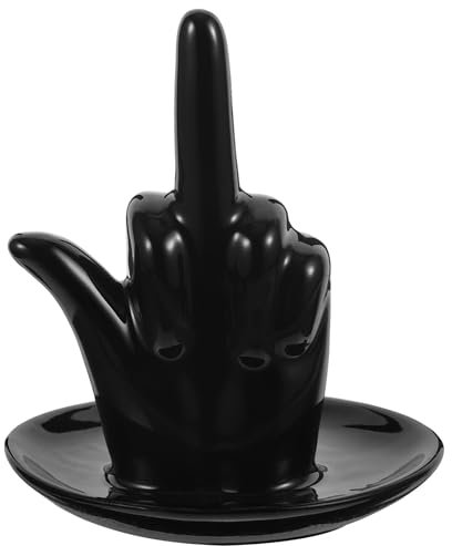 Cabilock Anillo De Joyería De Dedo Medio De Cerámica Plato Bandeja Soporte De Anillo Plato De Joyería Mano Soporte De Exhibición De Joyería Plato De Baratija Soporte De Joyería Para La