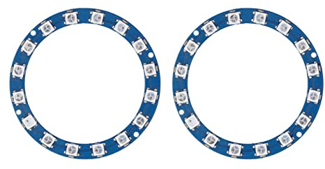 WOOXGEHM 2 RGB LED Ringstreifen, Intelligenter 16 Bit Vollfarb Softstreifen mit Echtzeit Mikrocontroller Unterstützung für Dekorative LED Beleuchtung/Innen/Außenbereich