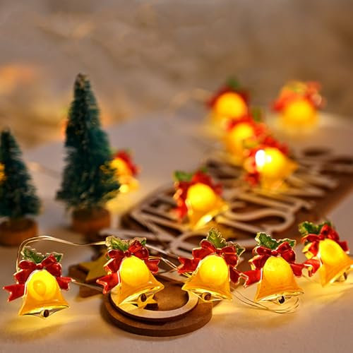 Weihnachts LED Lichterkette, Warme Lichterkette für den Innenbereich, Wasserdicht Weihnachtsmann-Lichterkette Weihnachtsdekoration, mit Fernbedienung für Weihnachten 3 m, 20 LEDs (Klok)