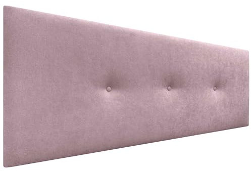 DHOME Testata in Similpelle o Tessuto Acualine Liscio con Bottoni Rivestiti in ALTA GAMMA Testata Letto di Lusso Imbottita Moderna (Tessuto Rosa, 135cm (Letti 120/135/140))