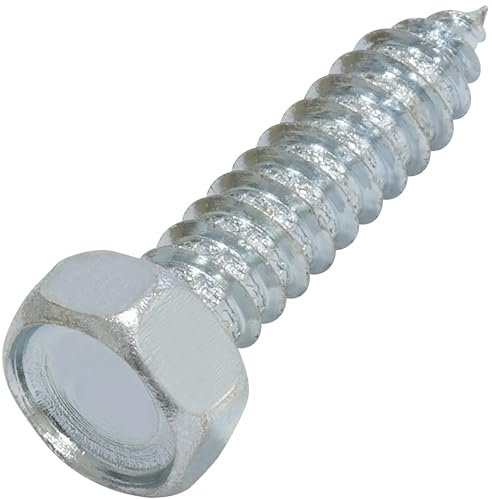 AERZETIX - C73076 - Lot de 50 Vis autotaraudeuses Ø6.3x25 mm à tête hexagonale 6 pans - DIN7976 - tôle métaux assemblage - en acier au carbone - finition zinguée