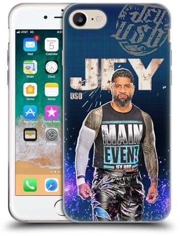 Head Case Designs Funda de gel suave con licencia oficial de WWE Portrait Jey Uso compatible con Apple iPhone 7/8 / SE 2020 y 2022