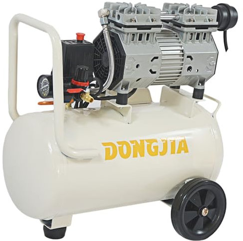 ADWOLT Silent Kompressor,750W Druckluft Kompressor,25L Kessel,50 l/min Kompressor Airpower mit ölfrei, flüsterleise Doppelzylinder