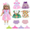 4 Pack Puppenkleidungsset für 35-43 cm Puppen, Puppenkleidung inklusive 4 Kleiderbügel 2 Unterhosen für New Born Baby Puppen, Süßes Babypuppenkleid Kompatibel mit Baby Annabell Nenuco