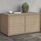 Canditree Armoire de Rangement de Jardin en Résine Tressée, Armoire Bass D'extérieur avec 2 Portes 2 étagère (Beige)