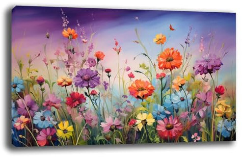 Quadro Moderno soggiorno FIORI Astratto Quadri moderni da Parete grande Stampa su tela Canvas Decorazione Murale muro Arredo Camera da letto Salone (15, 40x70 cm)