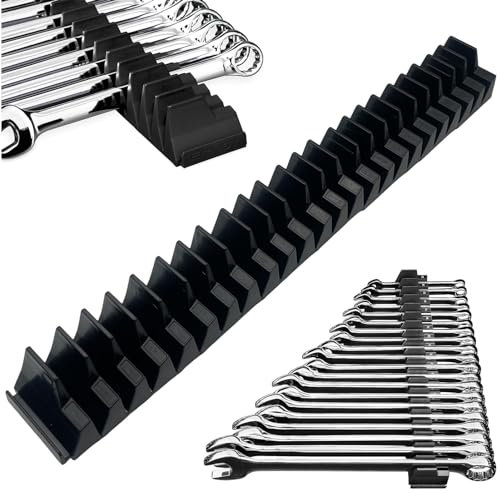 Tool Box Wrench Organizer | Magnetic Wrench Pro Wrench Storage | Holds 23 Wrenches | Magnetic Tool Box Accessories | Wrench Rack Tool Trays for Professionals