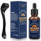 Olio Per La Crescita Della Barba Con Biotina Caffeina, 0,25 mm Beard Roller, Rullo Crescita Barba Uomo, stimola la crescita di barba, Promuove La Ricrescita Dei Capelli Trattamento Viso Per Capelli
