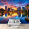 Papier Peint Horizon De La Ville La Nuit 350x256 cm 3D Panoramique Murale Salon Papier Peint intissé pour Chambre Salon Personnalisé Décoration Murale