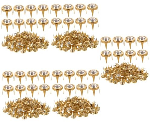 500 Piezas remaches de diamante remache para manualidades botón de mezclilla para manualidades decoración vintage rhinestones remaches espárragos encantos de remache cristal Golden SEWACC