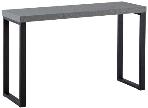 Wohnling Konsolentisch Beton-Optik/Schwarz 120x40x76 cm Design Anrichte Flur, Ablagetisch Grau Schmal, Flurtisch mit Metallbeine, Dielentisch Lang Hoch, Kleiner Schreibtisch