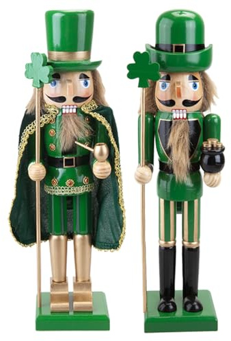 VFM e-Store - Nutcracker Luck Christmas Dec 1 X Varied Design Stocking Filler Xmas Present Celebration Festive Winter Ornaments - 41. 5X12. 2X10. 4cm Green