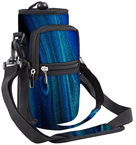 Mibbxea 40oz Wasserflaschenhalter Tragetasche – Isolierte Flaschentasche mit Gurt,Trinkflaschenhalter für Fitness,Camping,Spaziergänge,Radfahren,Wandern,Outdoor-Aktivitäten (Dunkelblaues,Treibsand)
