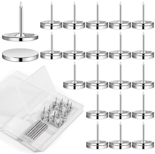 rhinocats Magnetische Pinnnadeln, 20 Sets, magnetische Reißzwecken für Wand, Pinnwand, Starke dekorative Pinnnadeln, Clip für Karte, Bild, Aufhängeset, Posterhalter