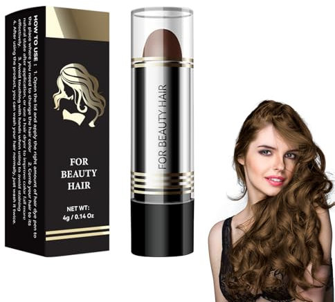 Tinte de pelo en barra, color en barra, tinte de pelo en barra tinte de pelo temporal, retoque instantáneo en barra, impermeable temporal cubierta de pelo blanco DIY maquillaje en barra 1, café