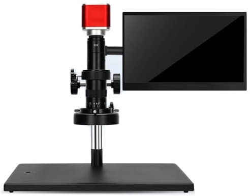 Vituord Microscope Industriel Numérique, Microscope D'inspection 8-209X, avec Écran 13,3, Caméra HDMI 4K, Éclairage LED Annulaire, Support Réglable, Outils De Réparation De Soudure PCB