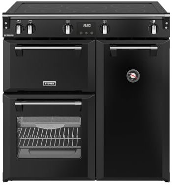 Stoves Richmond 90Ei TCH 90cm Electric Range Cooker with Induction Hob - Black - A/A/A Rated