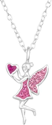 Monkimau Feen Kinder Premium Halskette 925 Silber | Hypoallergen Kinderohrringe | Mädchen Schmuck Geschenk Geschenkidee