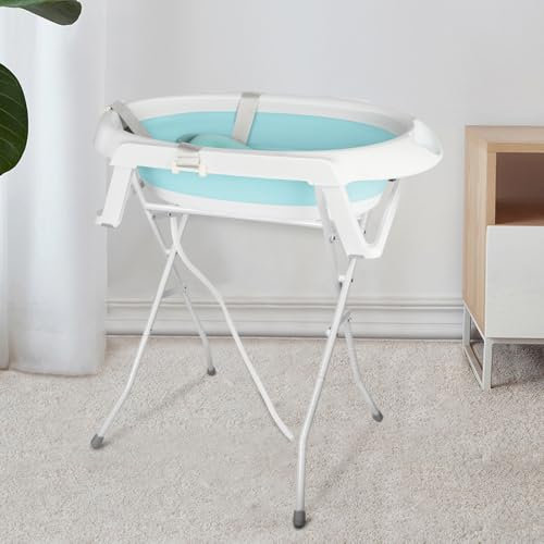 Baignoire pour bébé avec support, pliable, avec support antidérapant, insert de bain pour nouveau-né,66 * 61 * 82cm- Vert