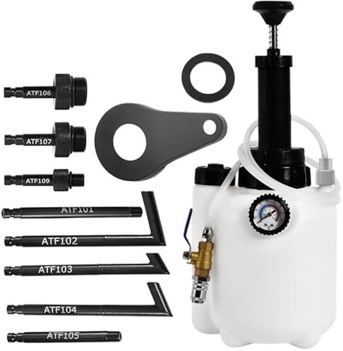 KOUTIANWU Pompe de remplissage d'huile de boîte de vitesses manuelle, pompe de transfert de fluide de transmission, système de pompe à huile automobile, pompe de transfert d'huile avec adaptateurs ATF