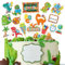 DPKOW 17Stk Tortendeko Einschulung Junge Dinosaurier Cake Topper Schulkind Tortendeko Kuchen Deko Einschulung Kuchendeko Schulanfang Zuckertüte ABC 123 Ballon Muffin Cupcake Topper