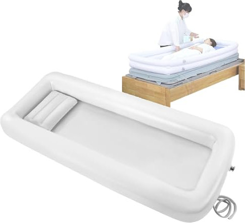 Vdhfgso Aufblasbare Badewanne for Baden im Bett – Duschwannen-Set mit Luftkissen for die Pflege älterer, behinderter und postoperativer Patienten