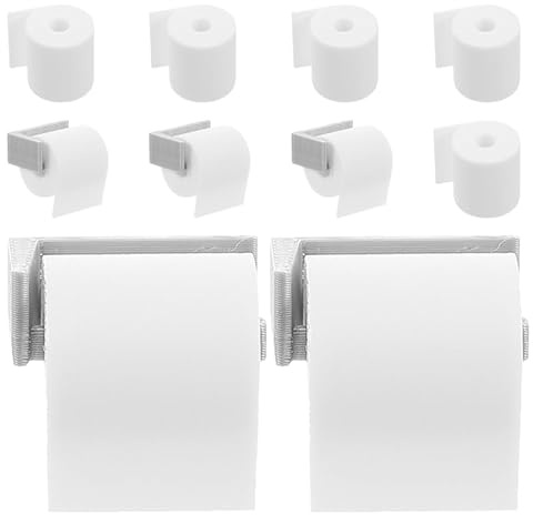 Alipis Puppenhaus-Toilettenpapierrollenhalter Mit 5 Mini-Toilettenpapierrollen 1/12 Maßstab Puppenhaus Zubehör Für Toilette Haus Dekoration Und Kreatives Rollenspiel