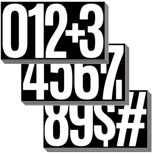 Zahlen Aufkleber Groß(15 cm), 12 Blätter Klebezahlen Wetterfest Nummern Aufkleber Vinyl Number Sticker für Postkasten, Schilder, Hausnummern (Weiß)
