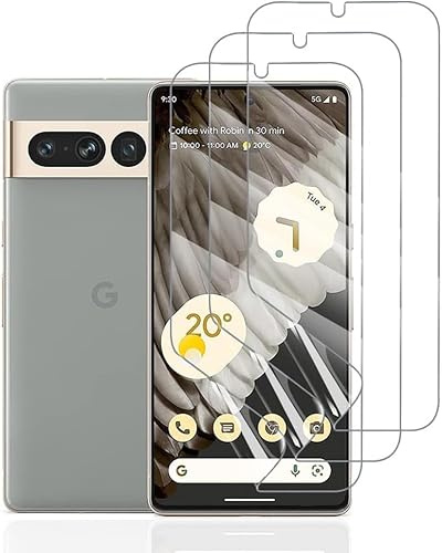 Hhfcryst Protector de Hidrogel Protector para Google Pixel 7 Pro, 3 Piezas TPU Protectores de Pantalla HD Transparente Suave (Vidrio no templado)